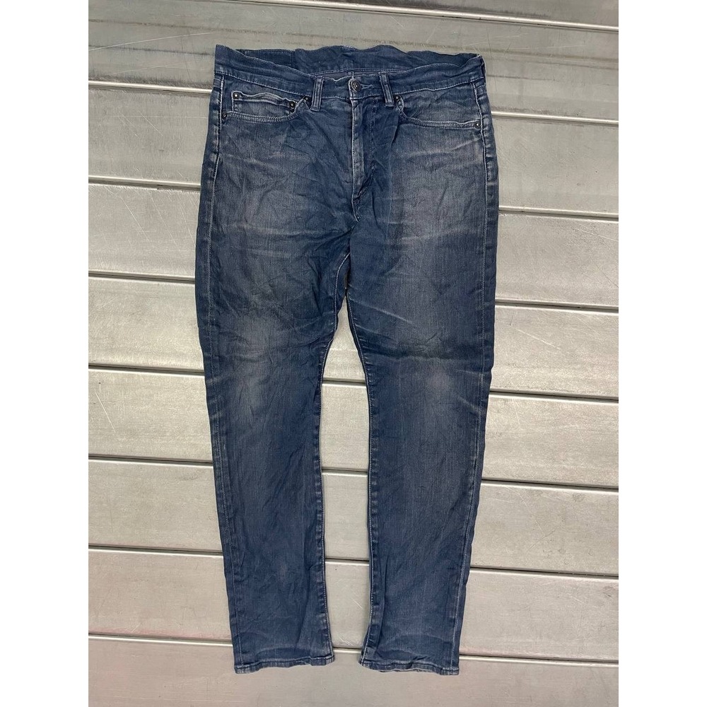 Levis Straight Leg Jeans Mens 34X32 Blue Medium/Dark Wash Denim